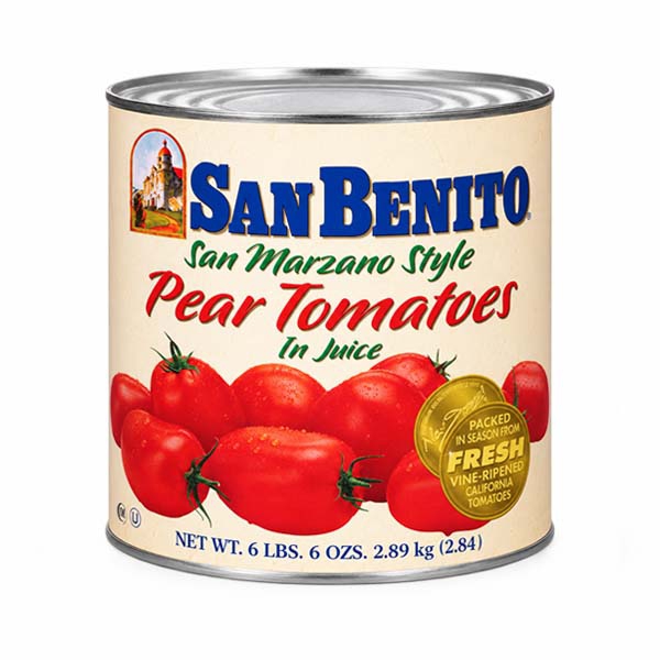 CÀ CHUA BÓC VỎ ĐÓNG HỘP SAN BENITO - WHOLE PEELED PEAR TOMATOES SAN BENITO 2,89KG