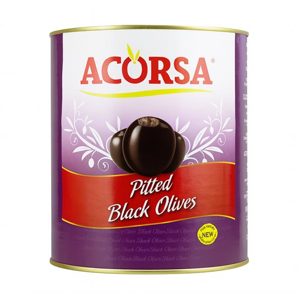 Olives Đen Không Hạt – Medium Pitted Black Olives Acorsa