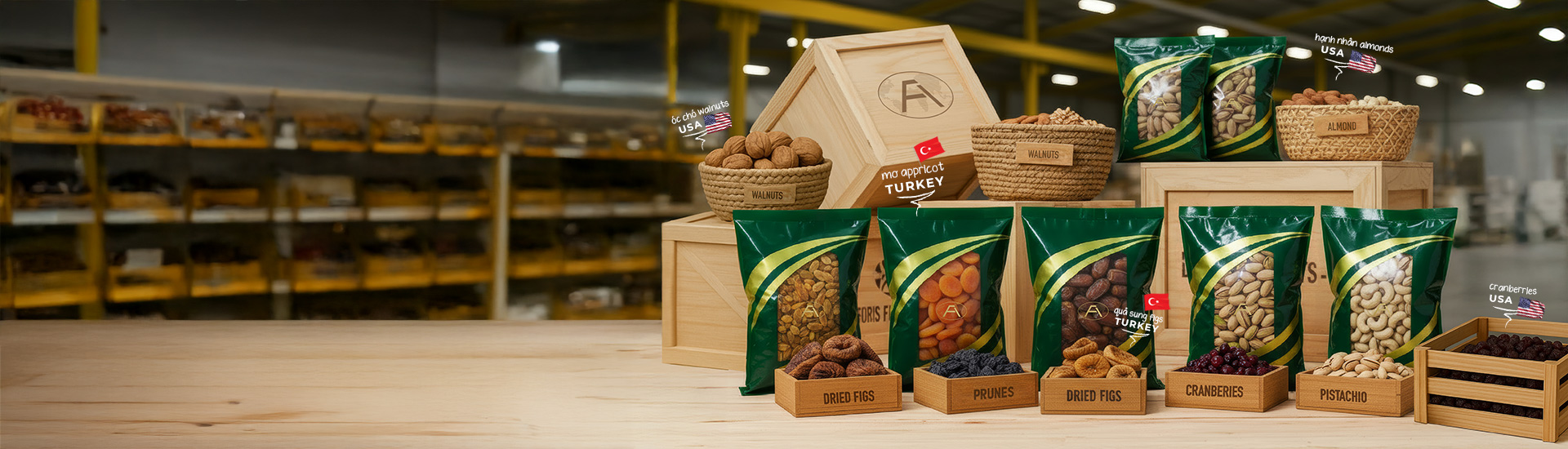 30+ dòng sản phẩm </br> Hạt & Trái cây sấy